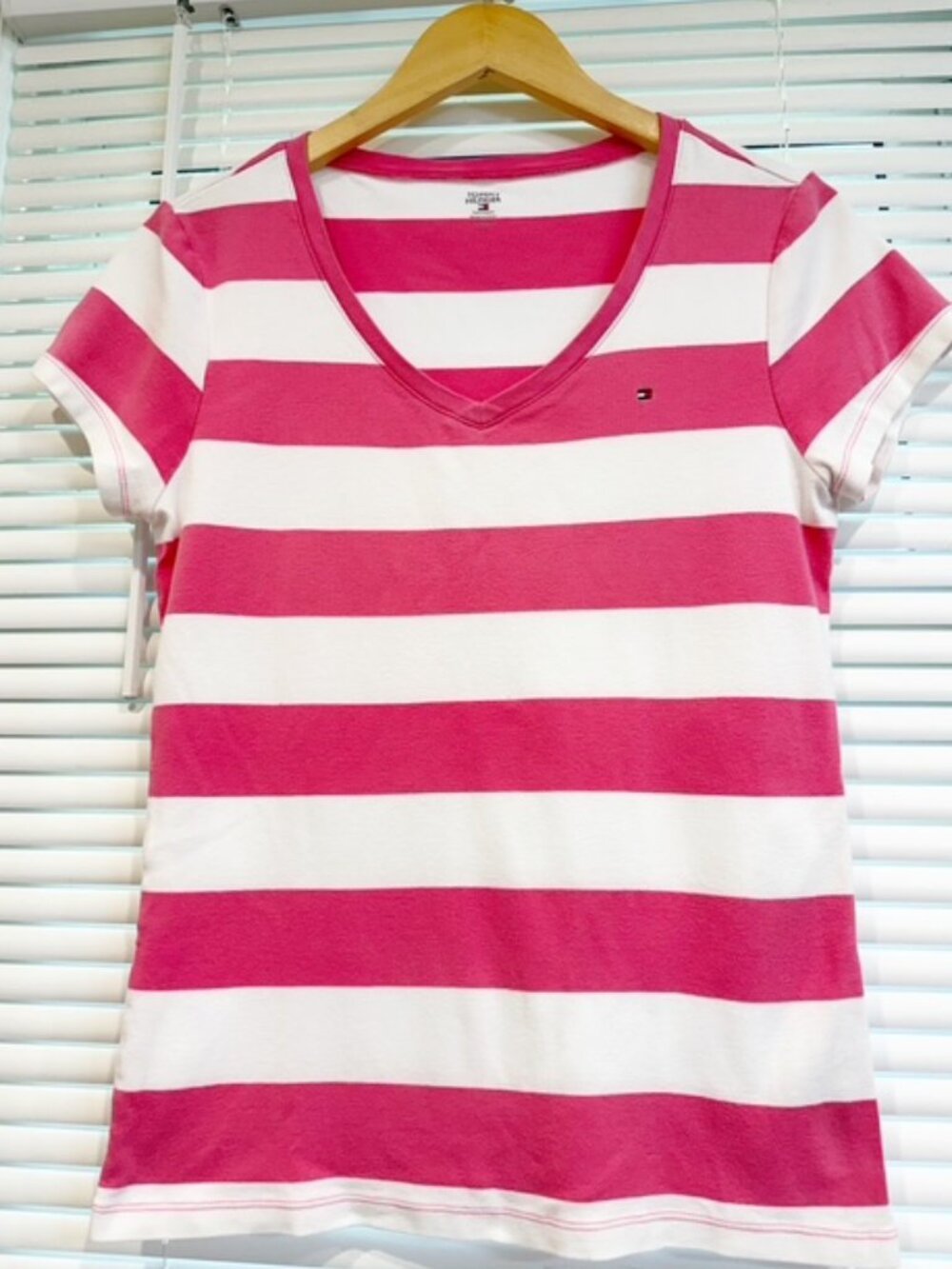 Tommy Hilfiger Preppy Pink White Stripe T-Shirt